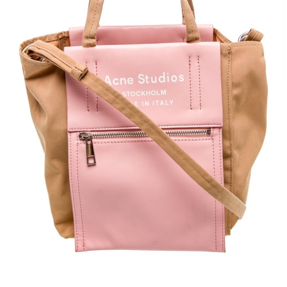 Acne Studios Pink and Tan Shoulder Bag - Picture 7 of 10